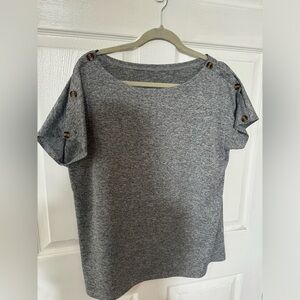 Women’s gray boat neck top